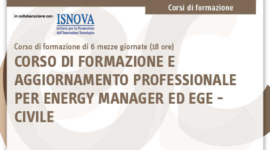 Corso online per Energy Manager ed EGE Civile | Euroconference