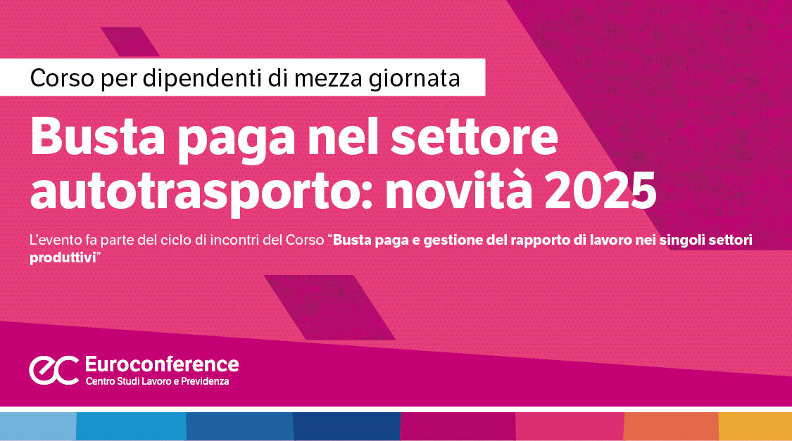Immagine Corso online: busta paga settore autotrasporto | Euroconference